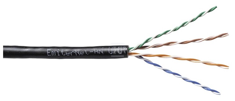 Kabel EmiterNet zewnętrzny PVC+PE UTP (U/UTP) kat.5e, drut 4x2x0,5 PE K/EMITERNET-UTP5EOUTDOOR. - obrazek 1