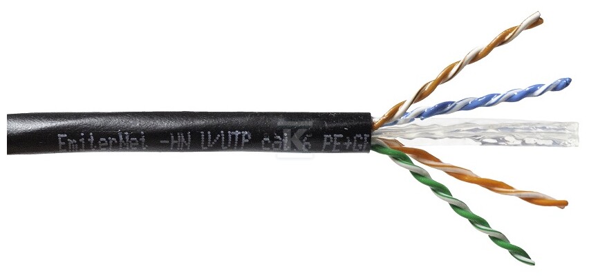 Kabel EmiterNet zewnętrzny żelowany PE UTP (U/UTP) kat.6 żel, drut 4x2x0,57 PE+GEL K/EMITERNET-UTP6OUT-GEL. - obrazek 1