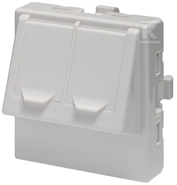 Adapter dwumodułowy podwójny kątowy 2xRJ45 EM/AD-RWDT-2K