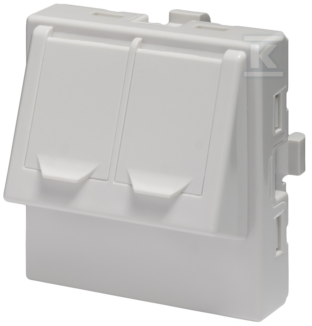 Adapter dwumodułowy podwójny kątowy 2xRJ45 EM/AD-RWDT-2K - obrazek 1