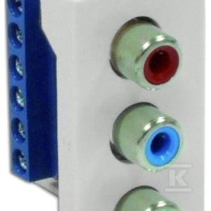 Gniazdo AUDIO VIDEO 22,5x45mm FU/FA-2420-3RCA-AV Gniazdo AUDIO VIDEO 22,5x45mm FU/FA-2420-3RCA-AV