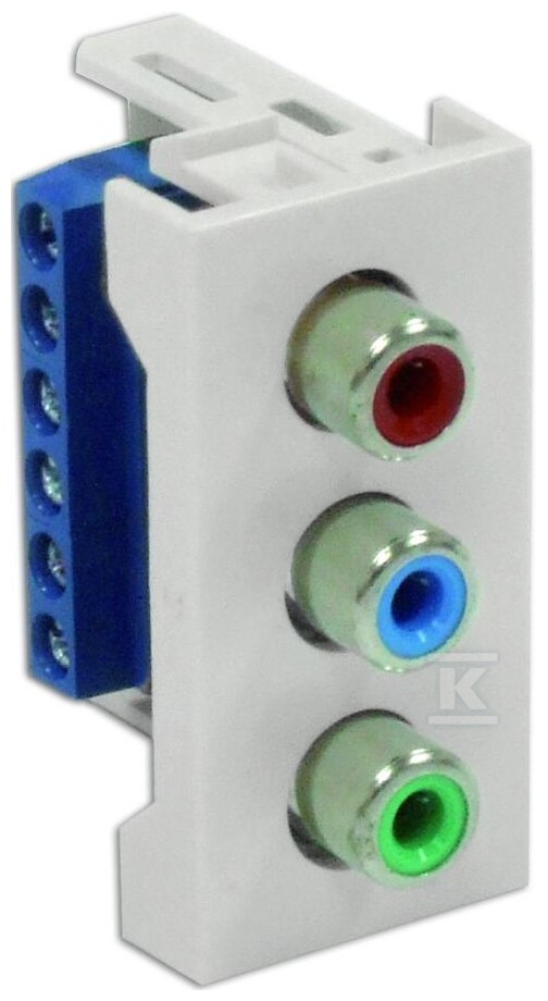 Gniazdo AUDIO VIDEO 22,5x45mm FU/FA-2420-3RCA-AV - obrazek 1