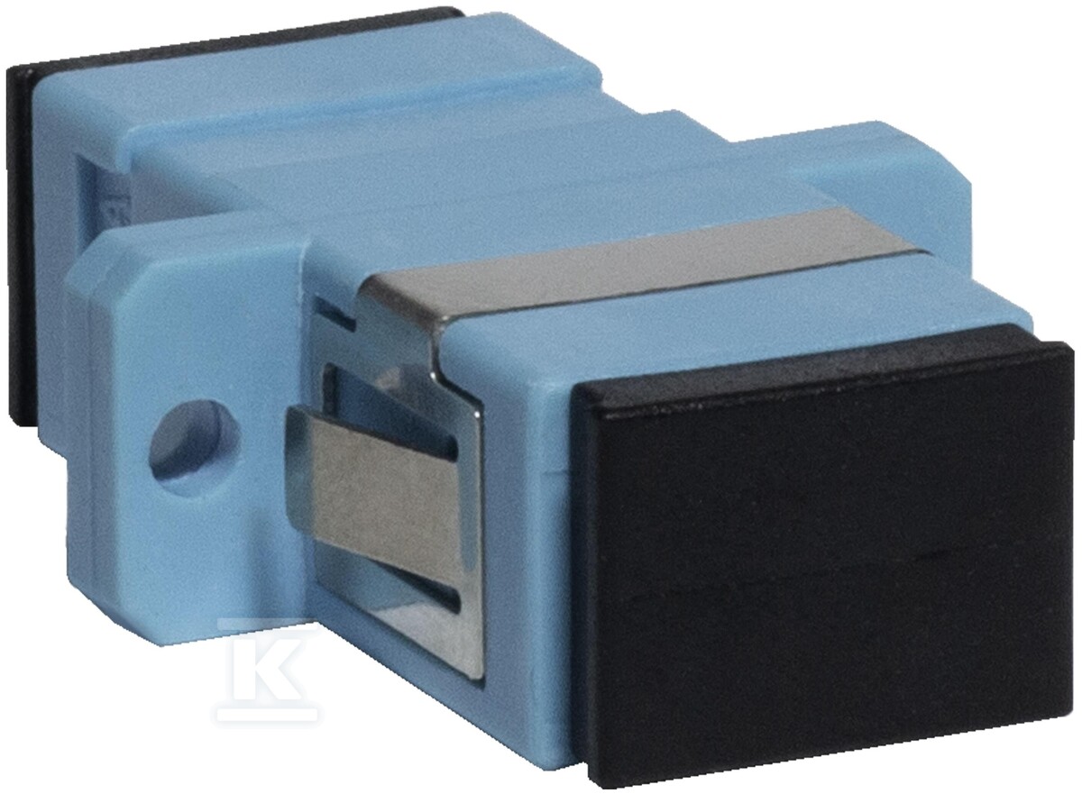 Adapter SC MM OM3 simplex turkusowy (z flanszą) EM/ADSCUPCMM3SX - obrazek 1