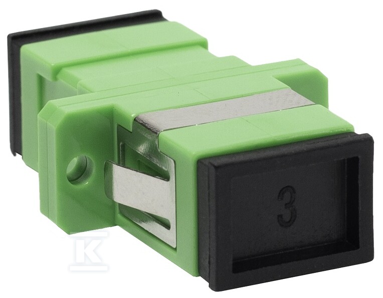 Adapter SC APC SM simplex zielony (z flanszą) EM/ADSCAPCSMSX - obrazek 1