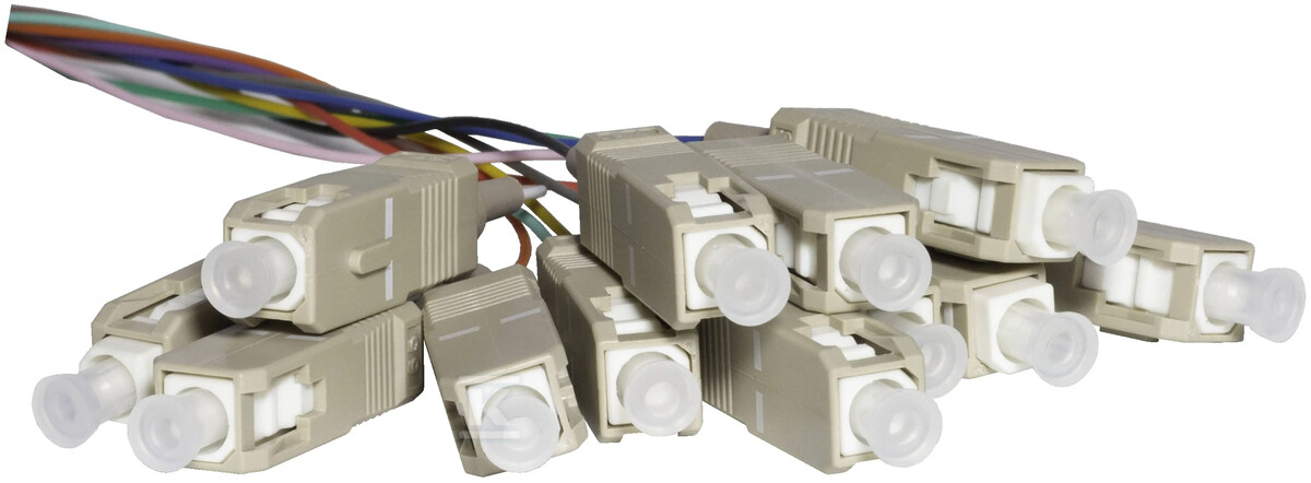 Pigtail MM OM2 SC/UPC 50/125 easy strip 2m 12 szt. kolorowe EM/12C-SC/UPC-2M-12 - obrazek 1