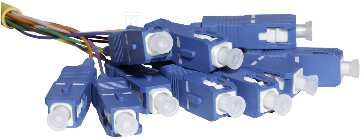 Pigtail SM G.652D SC/UPC 9/125 easy strip 2m 12 szt. kolorowe EM/11C-SC/UPC-2M-12 - obrazek 1