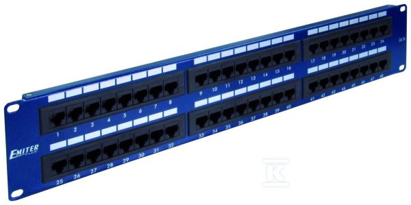 Panel 19″, 48 x RJ45 UTP kat. 5e (2U) niebieski DCN/PPFA652K488C5E
