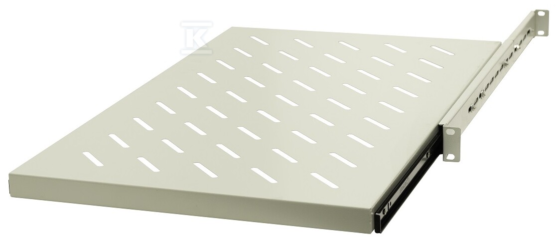 Półka ruchoma 19”, 1U, pod klawiaturę, o gł. 270/295 mm., RAL 7044 szary EM/JE10 - obrazek 1