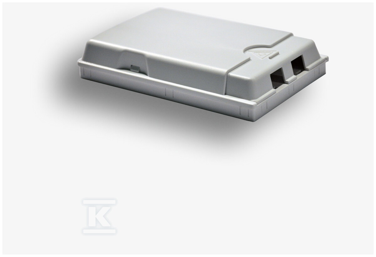 Przełącznica światłowodowa naścienna uniwersalna na 2 adaptery typu SC simplex z osłoną wtyków 85x130x25mm EM/FA-1350-H2A - obrazek 1