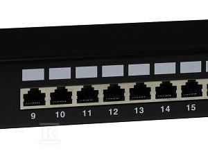 Panel 19″ 24 x RJ45 STP kat. 5e (1U) z półką EMS/PPFA674BKS248C5E Panel 19″ 24 x RJ45 STP kat. 5e (1U) z półką EMS/PPFA674BKS248C5E