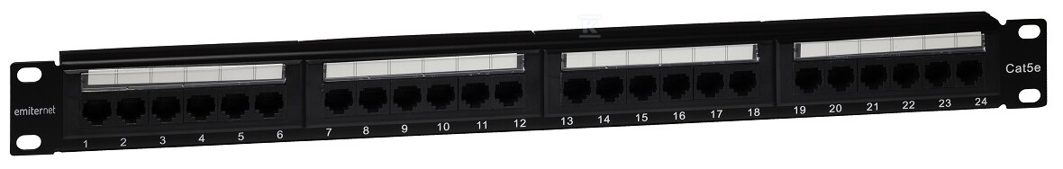 Panel 19" 24 x RJ45 UTP kat. 5e (1U) z półką EMS/PPFA652K248C5E - obrazek 1