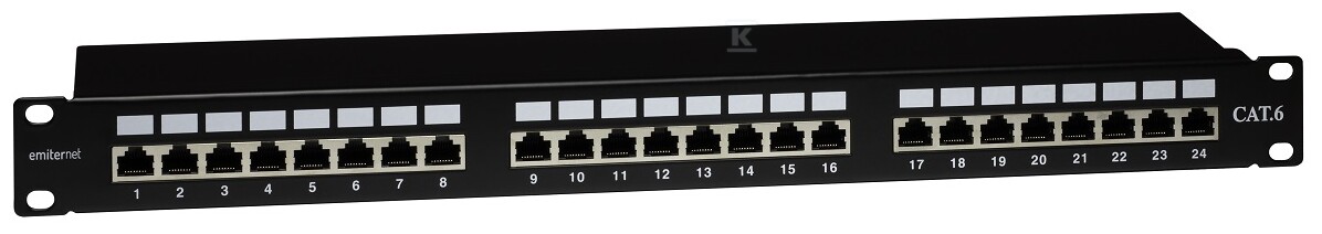 Panel 19", 24 x RJ45 STP kat. 6 (1U) z półką EMS/PPFA674EKS248C6 - obrazek 1