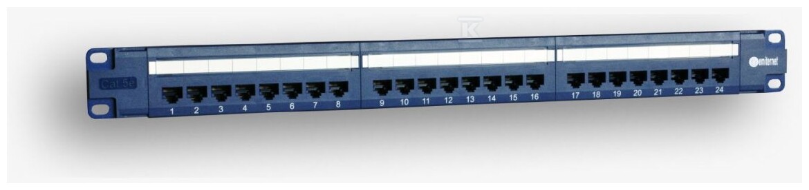 Panel 19", 24 x RJ45 UTP kat. 5e (1U) z półką, niebieski (PoE) DCN/PPFB-652K-248-C5E - obrazek 1