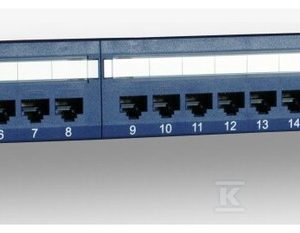 Panel 19″, 24 x RJ45 UTP kat. 6 (1U) z półką, niebieski (PoE) DCN/PPFB-951K-248-C6 Panel 19″, 24 x RJ45 UTP kat. 6 (1U) z półką, niebieski (PoE) DCN/PPFB-951K-248-C6
