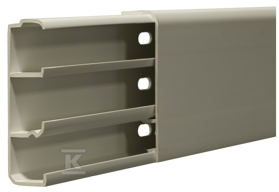 Kanał przypodłogowy PCW LP 80x25 biały [dł.2m]/ z dwiema przegrodami stałymi LP80X25/2P/BI - obrazek 1