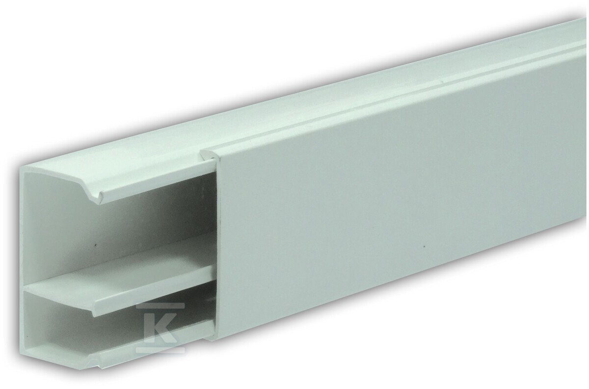 Kanał elektroinstalacyjny PCW LS 50x30 P/ biały / z przegrodą stałą asymetryczną [dł.2m] LS50X30/P/BI - obrazek 1