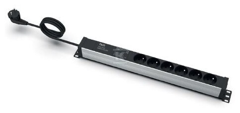 Listwa zasilająca EmiterNet 19" 6-gn.z bolcem, zabezpieczenie przeciwprzepięciowe + filtr przeciwzakłóceniowy, kabel 3mb wtyk uni-schuko EM/LZ19.06F.3S.VI - obrazek 1