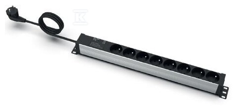 Listwa zasilająca EmiterNet 19" 8-gn.z bolcem,zabezpieczenie przeciwprzepięciowe, kabel 3mb wtyk uni-schuko EM/LZ19.08F.3S.V - obrazek 1