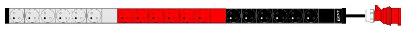 Listwa zasilająca EmiterNet pionowa 3-fazowa (3x16A), 18(3x6) gn.z bolcem, kabel 3mb wtyk IEC309A/3x16A (skręcany), dł. listwy 990mm EM/A0BF183 - obrazek 1