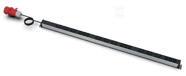 Listwa zasilająca EmiterNet pionowa 3-fazowa (3x16A), 18[3x(3+3)] gn. IEC320 C13 + IEC320 C19, kabel 3mb wtyk IEC309A/3x16A (skręcany) EM/LZP3F.09C13.09C19 - obrazek 1