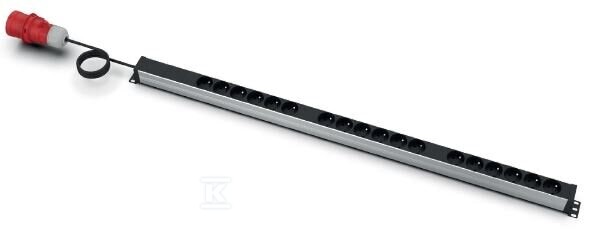 Listwa zasilająca EmiterNet pionowa 3-fazowa (3x32A), 18(3x6) gn.z bolcem, kabel 3mb wtyk IEC309A/32A (skręcany) EM/LZP3F.18F - obrazek 1