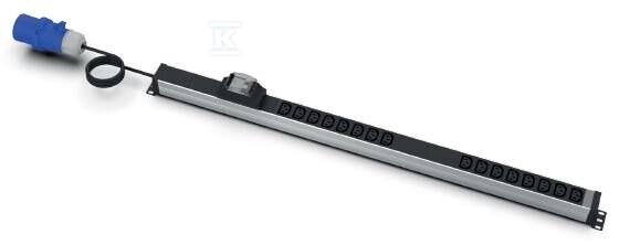 Listwa zasilająca EmiterNet pionowa, 2x wył. MCB C16, 16(8+8) gn. IEC320 C13, kabel 3mb wtyk IEC309A/32A (skręcany) EM/LZP2F.16C13.2MC16 - obrazek 1