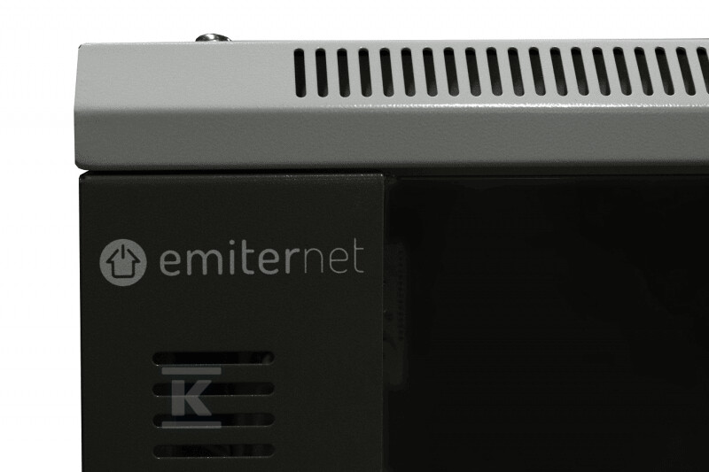 Szafa ramowa stojąca EmiterNet Top, 16U, wym. 800X800x820, drzwi blacha/szkło, w komplecie panel 2 wentylatorowy z termostatem, bez półek , stopki, przekładane drzwi prawe/lewe, zamykane na klucz drzwi boczne i tylne, 20 śrub montażowych, RAL: Szafa 7044, drzwi 7010 EM/SH05D-8816-SH0 - obrazek 1