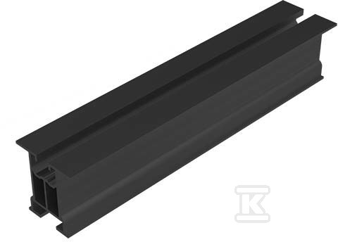Profil aluminiowy bez ścianek bocznych z kanałem na śrubę teową i wpust, dł. 3540mm, czarny E-67-3540-CZ
