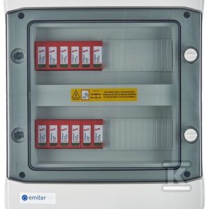 Rozdzielnica przyłączeniowa DC hermetyczna IP65 EMITER z ogranicznikiem przepięć DC Dehn 1000V typu 2, 4x łańcuch PV, 4x MPPT EM-103_DC