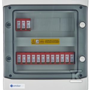 Rozdzielnica przyłączeniowa DC hermetyczna IP65 EMITER z ogranicznikiem przepięć DC Dehn 1000V typu 2, 5x łańcuch PV, 5x MPPT EM-206_DC