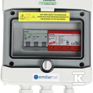 Rozdzielnica hermetyczna EMITER z ogranicznikiem przepięć AC typ 1+2, B16A 3F EM-232_AC Rozdzielnica hermetyczna EMITER z ogranicznikiem przepięć AC typ 1+2, B16A 3F EM-232_AC