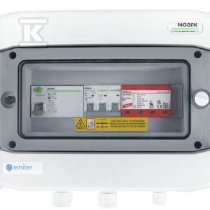 Rozdzielnica przyłączeniowa AC hermetyczna IP65 EMITER z ogranicznikiem przepięć AC Dehn typ 1+2, 25A 3-F, RCD typ A 40A/300mA EM-308_AC