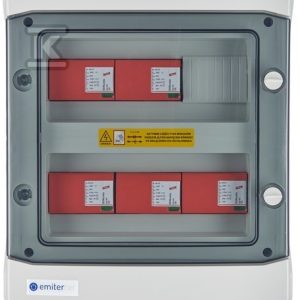 Rozdzielnica przyłączeniowa DC hermetyczna IP65 EMITER z ogranicznikiem przepięć DC Dehn 1000V typu 1+2, 5x łańcuch PV, 5x MPPT EM-317_DC