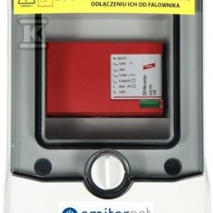 Rozdzielnica hermetyczna EMITER z ogranicznikiem przepięć DC Dehn 1000V typu 1+2, 1x łańcuch PV, 1x MPPT EM-5_DC Rozdzielnica hermetyczna EMITER z ogranicznikiem przepięć DC Dehn 1000V typu 1+2, 1x łańcuch PV, 1x MPPT EM-5_DC