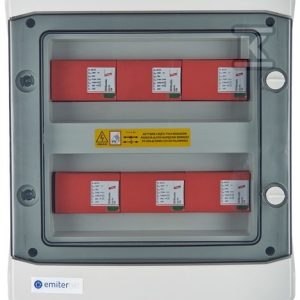 Rozdzielnica przyłączeniowa DC hermetyczna IP65 EMITER z ogranicznikiem przepięć DC Dehn 1000V typu 1+2, 6x łańcuch PV, 6x MPPT EM-654_DC