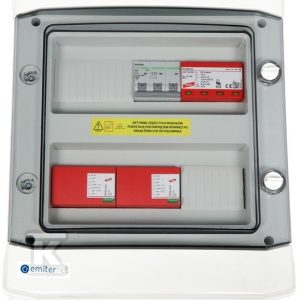 Rozdzielnica DC/AC hermetyczna EMITER z ogranicznikiem przepięć DC Dehn 1000V typu 1+2, 2 x łańcuch PV, 2 x MPPT, ogranicznik AC typ 1+2, 16A 3-F EM-92_DCAC Rozdzielnica DC/AC hermetyczna EMITER z ogranicznikiem przepięć DC Dehn 1000V typu 1+2, 2 x łańcuch PV, 2 x MPPT, ogranicznik AC typ 1+2, 16A 3-F EM-92_DCAC