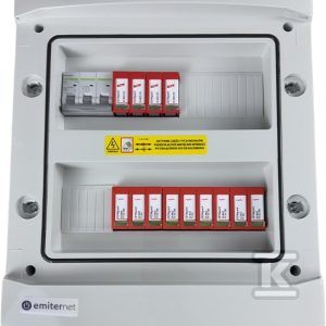 Rozdzielnica DCAC hermetyczna IP65 EMITER z ogranicznikiem przepięć DC Dehn 1000V typu 1+2, 3 x MPPT / ogr. AC Dehn typ 1+2, 63A 3-F EM-1291_DCAC Rozdzielnica DCAC hermetyczna IP65 EMITER z ogranicznikiem przepięć DC Dehn 1000V typu 1+2, 3 x MPPT / ogr. AC Dehn typ 1+2, 63A 3-F EM-1291_DCAC