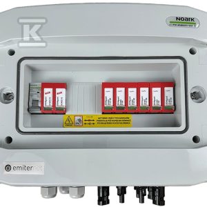 Rozdzielnica DCAC hermetyczna IP65 EMITER z ogranicznikiem przepięć DC Dehn 1000V typu 2, 2 x MPPT / ogr. AC Dehn typ 2, 16A 1-F EM-1356_DCAC Rozdzielnica DCAC hermetyczna IP65 EMITER z ogranicznikiem przepięć DC Dehn 1000V typu 2, 2 x MPPT / ogr. AC Dehn typ 2, 16A 1-F EM-1356_DCAC