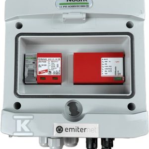 Rozdzielnica DCAC hermetyczna IP65 EMITER z ogranicznikiem przepięć DC Dehn 1000V typu 1+2, 1 x MPPT / ogr. AC Dehn typ 1+2, 10A 1-F EM-1358_DCAC Rozdzielnica DCAC hermetyczna IP65 EMITER z ogranicznikiem przepięć DC Dehn 1000V typu 1+2, 1 x MPPT / ogr. AC Dehn typ 1+2, 10A 1-F EM-1358_DCAC
