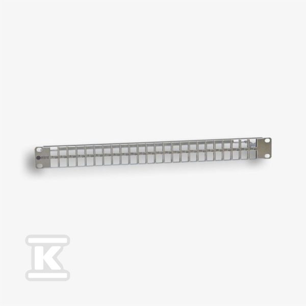 Panel 19″ 48 x RJ45 STP (1U) do gniazd beznarzędziowych, ekranowany, nieuzbrojony, z półką (EM/3012KHNS-48S) EM/3012KH-S48