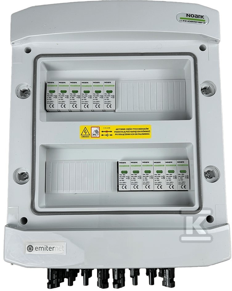 Rozdzielnica DC hermetyczna IP65 EMITER z ogranicznikiem przepięć DC Noark 1000V typu 1+2, 4x MPPT EM-630N_DC - obrazek 1