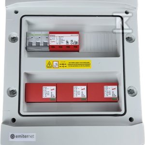 Rozdzielnica DCAC hermetyczna IP65 EMITER z ogranicznikiem przepięć DC Dehn 1000V typu 1+2, 3 x MPPT / ogr. AC Dehn typ 1+2, 40A 3-F EM-717_DCAC Rozdzielnica DCAC hermetyczna IP65 EMITER z ogranicznikiem przepięć DC Dehn 1000V typu 1+2, 3 x MPPT / ogr. AC Dehn typ 1+2, 40A 3-F EM-717_DCAC