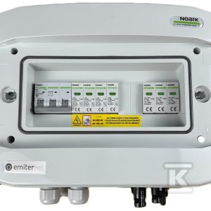 Rozdzielnica DCAC hermetyczna IP65 EMITER z ogranicznikiem przepięć DC Noark 1000V typu 2, 1 x MPPT / ogr. AC Noark typ 2, 10A 3-F EM-75N_DCAC Rozdzielnica DCAC hermetyczna IP65 EMITER z ogranicznikiem przepięć DC Noark 1000V typu 2, 1 x MPPT / ogr. AC Noark typ 2, 10A 3-F EM-75N_DCAC