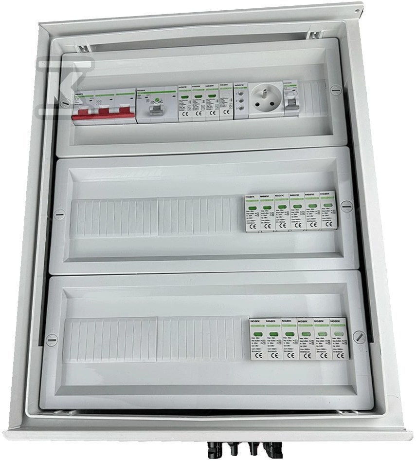 Rozdzielnica DCAC hermetyczna IP66 EMITER z ogranicznikiem przepięć DC Noark 1000V typu 1+2, 4 x MPPT / ogr. AC Noark typ 1+2, 100A 3-F EM-855N_DCAC - obrazek 1