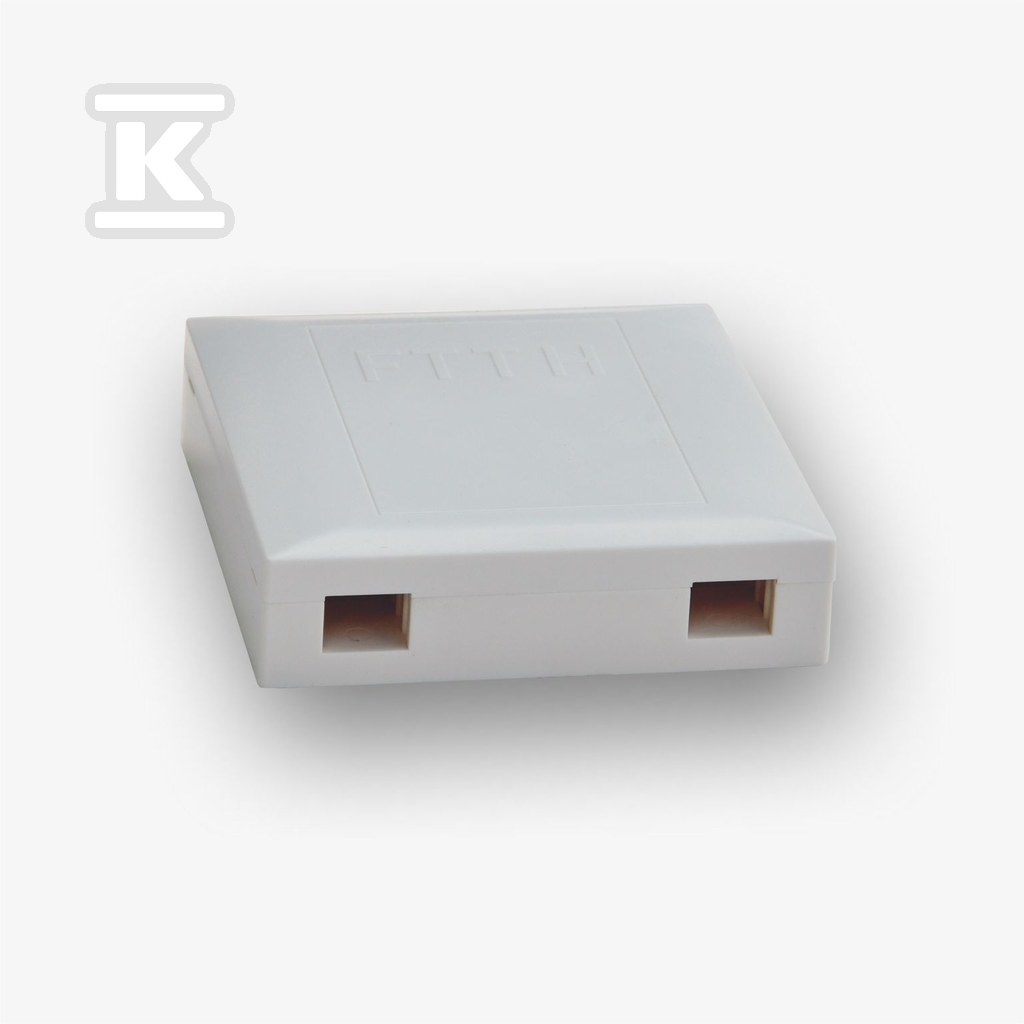 Przełącznica światłowodowa naścienna uniwersalna na 2 adaptery SC simplex 85x85x23mm EM/FA-1350E-86 - obrazek 1