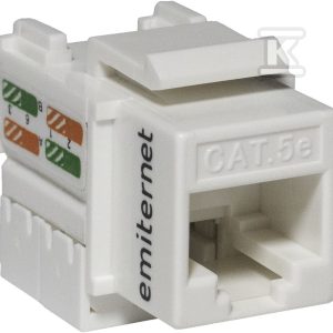 Gniazdo teleinformatyczne RJ45 UTP kat. 5e keystone białe 14,5×16,1x33mm złącze typ IDC-LSA EM/FA-682MK-8-C5E Gniazdo teleinformatyczne RJ45 UTP kat. 5e keystone białe 14,5×16,1x33mm złącze typ IDC-LSA EM/FA-682MK-8-C5E