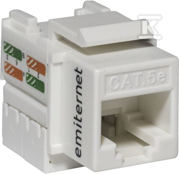 Gniazdo teleinformatyczne RJ45 UTP kat. 5e keystone białe 14,5×16,1x33mm złącze typ IDC-LSA EM/FA-682MK-8-C5E