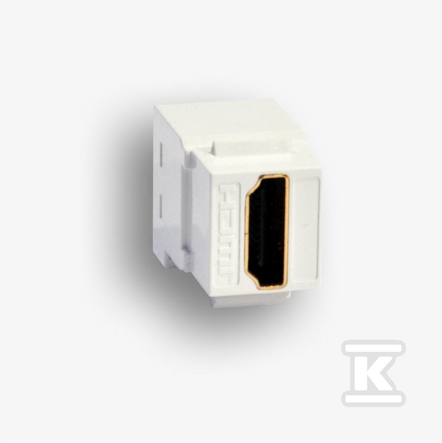 Gniazdo keystone typu HDMI żeńskie, kolor biały EM/KEY-HDMI/HDMI-DC - obrazek 1