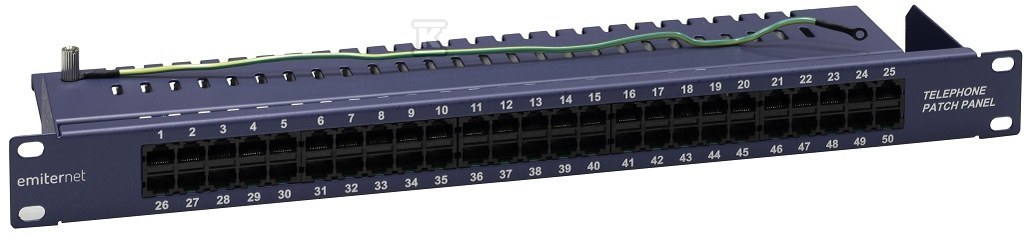 Panel 19" telefoniczny/ISDN 50xRJ45 (1U) niebieski FN/TEL/FA850KT5084BK - obrazek 1