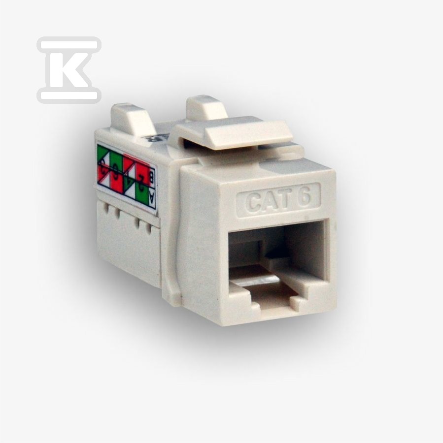 Gniazdo teleinformatyczne RJ45 UTP kat.6 keystone białe 14,5x16,1x33mm złącze typ IDC-LSA FU/FA-2630AK-8-C6 - obrazek 1